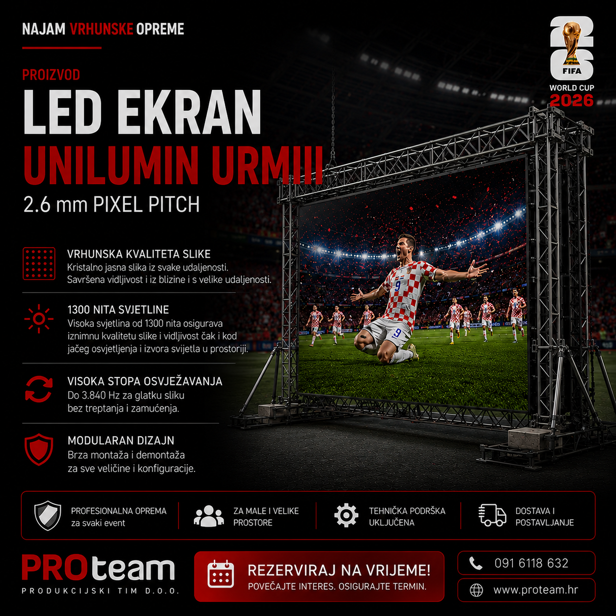 LED ekran Unilumin URMIII 2.6 mm pixel pitch